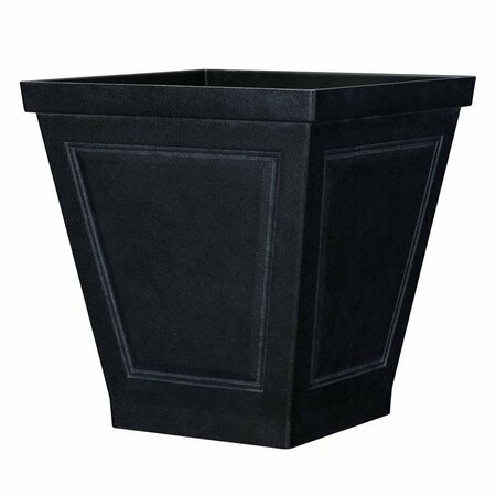 L&G SOLUTIONS 16.7 in. H X 16 in. D Polyresin New England Planter Black PVE5516TCI